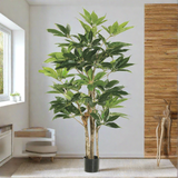 4' Schefflera Tree with 227 Leaves in Pot Green#LTS104-GR