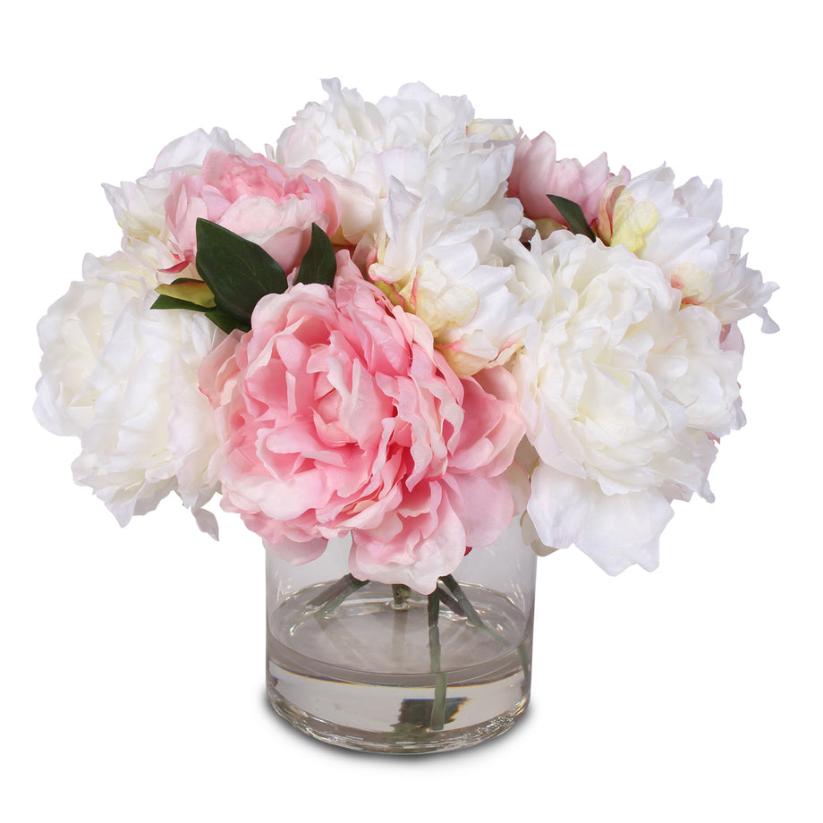 9 Tall Silk Peony Arrangement in Glass Pot,Pink - ONE-SIZE - On Sale - Bed  Bath & Beyond - 31629054