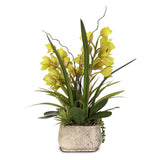 real touch, cymbidium orchid, succulents, artificial succulent, artificial flowers, home decor, silk flowers