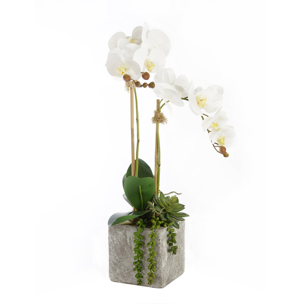 Real Touch White Orchid with Geode Floral Arrangement #F-156