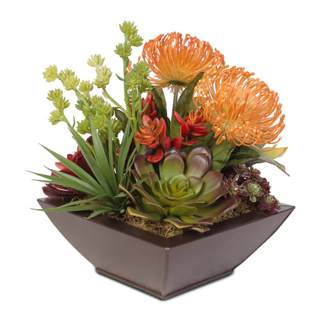 contemporary design, home decor, artificial succulent, silk florals, fake flower, pop of color