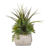 Artificial Succulent Variety in a Cement Pot #SG-62B