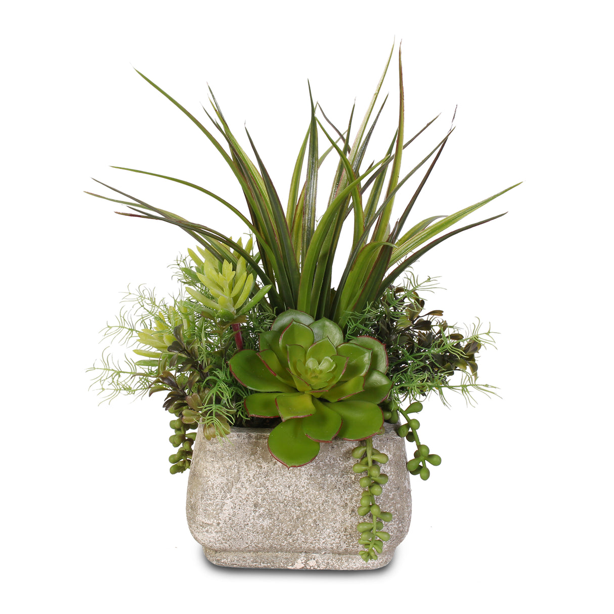 Artificial Succulent Variety in a Cement Pot #SG-62B