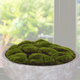 Jenny Silks Artificial Fake Moss Arrangement in Round Stone Wash Cement Bowl #S-35